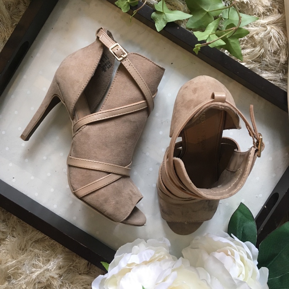 Strappy nude heels